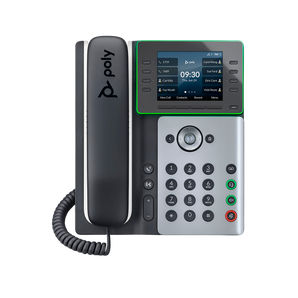 Poly Edge E350 IP-Telefon und PoE aktiviert